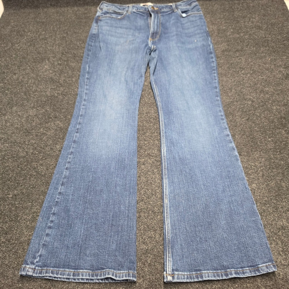 Wrangler High Rise Fierce Flare Jeans Medium Wash Blue 14x32 MT2FLBR